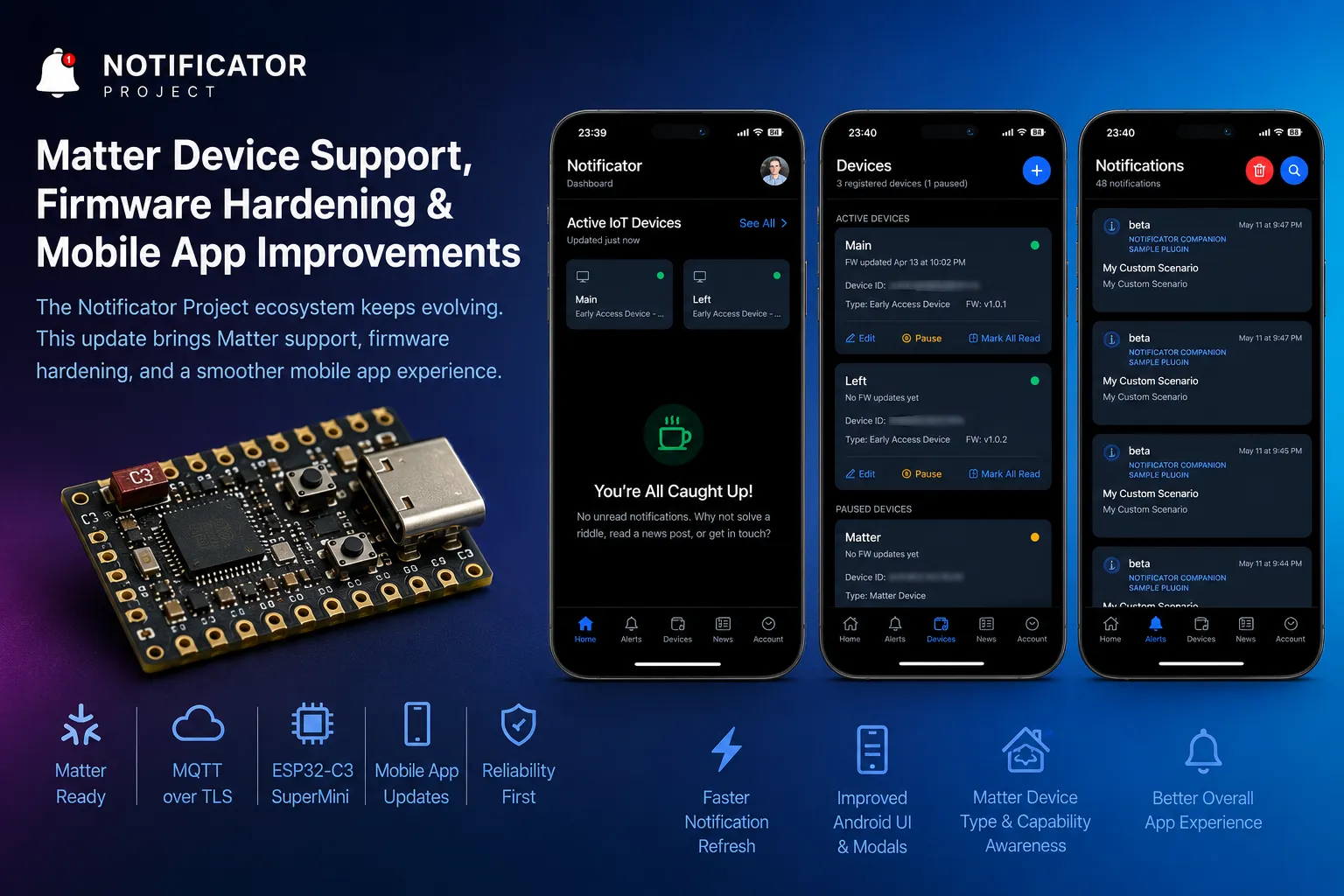 Matter Device Support & Mobile App Improvements